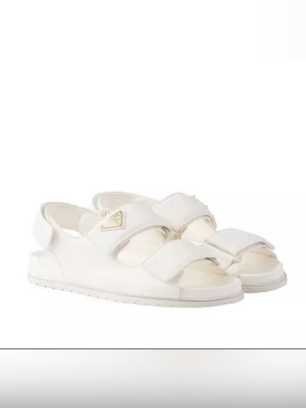 Prada White Nappa Leather Sandals